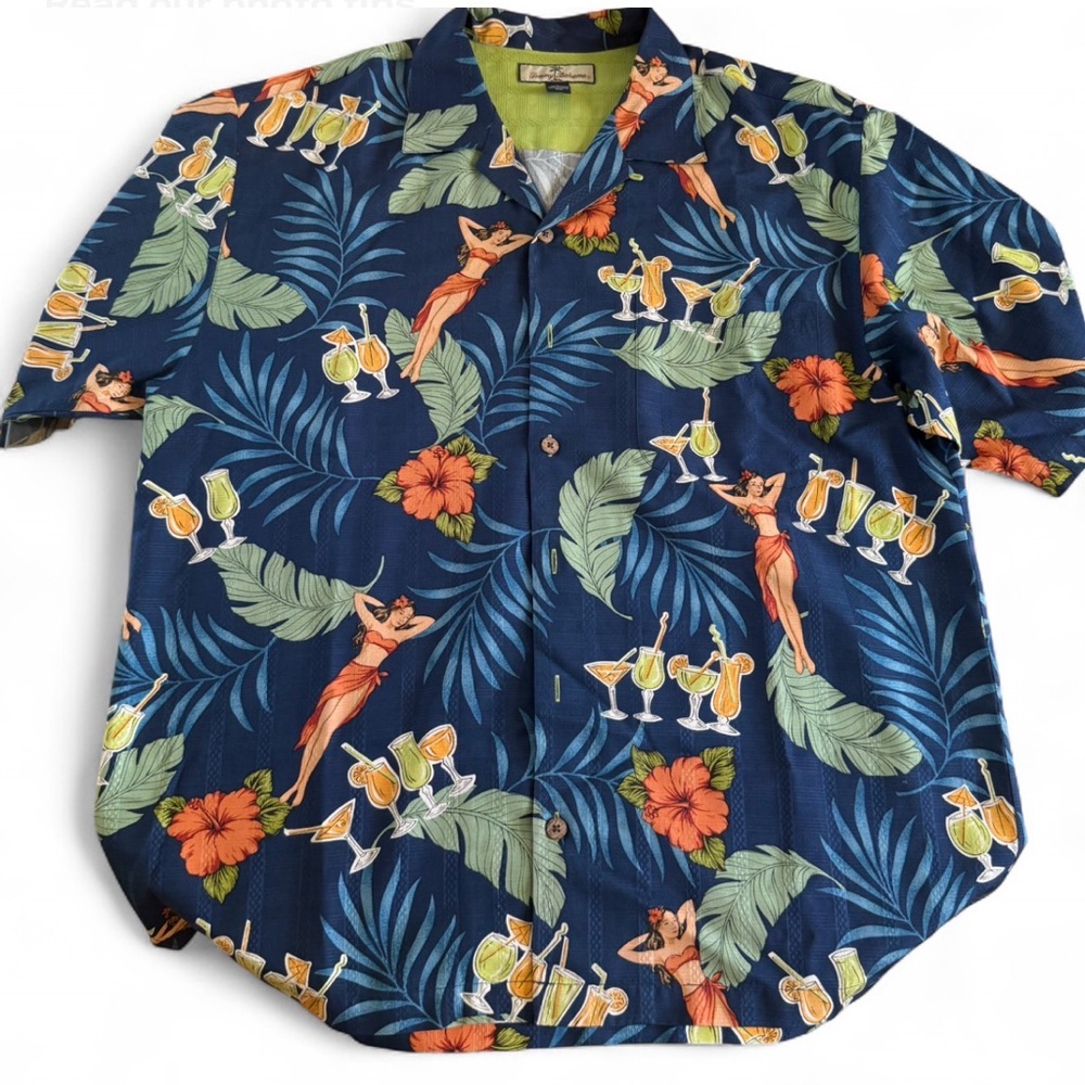 Tommy Bahama Navy Tropical Cocktail Shirt